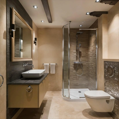 Modern bathroom remodeling project in Los Angeles with tile shower and vanity upgrades